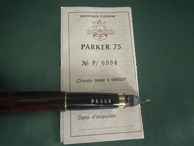 Parker Stylo-Plume Stylo à Plume 75 Laque Thuya Or F Garantie Nouvelle