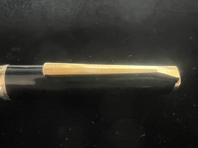 🔴 PELIKAN penna stilografica nera a cartuccia finiture placcate oro F vintage