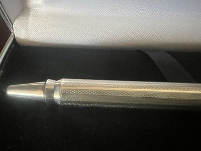 🔴 CESARE EMILIANO penna sfera ARGENTO 925 guilloché cesellata a mano garanzia