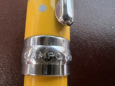 🔴 CAMPO MARZIO mini fountain pen for diary yellow lacquer polka dots writes 