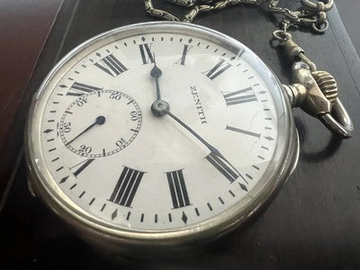 🔴 ZENITH orologio tasca Ferrovie Stato Gran Prix 1900 ASSEGNATO capo stazione