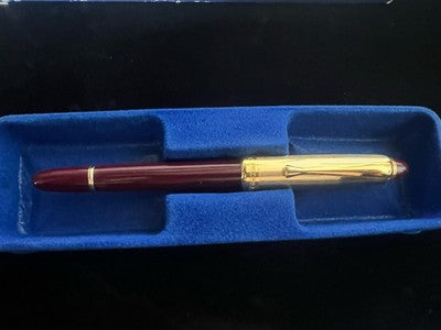 🔴 Penna roller CEFIXORAL bordò cappuccio dorato scrive con astuccio