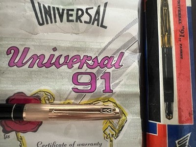 🔴 UNIVERSAL penna stilografica 91 con garanzia ed astuccio originale vintage 50