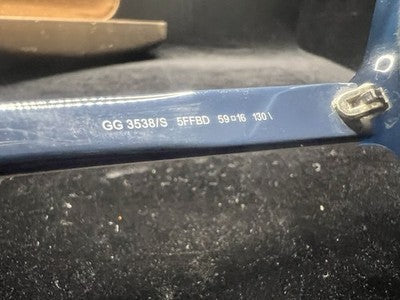 🔴 GUCCI occhiali vista donna montatura GG 3538/S blu logo GG laterale vintage