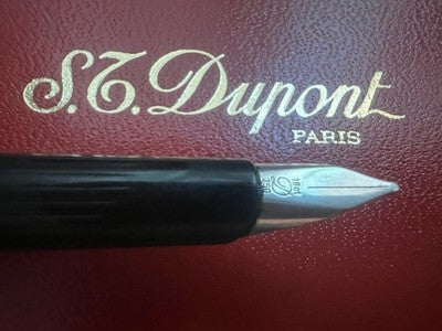 🔴 DUPONT penna stilografica ARGENTO 925 pennino ORO 18 carati no cappuccio