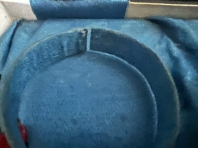 🔴 Scatola orologi tasca box 2 posti scrigno pitone e seta turchese antica 1800