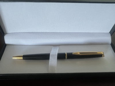 🔴 WATERMAN penna sfera Hemisphere lacca nera satinata profili dorati scrive