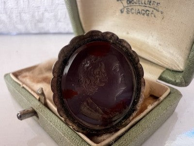 🔴 Ciondolo Sigillo ceralacca GEORGIANO cammeo Lord Byron antico 1790-1825