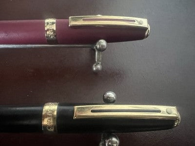Sheaffer ’S Pens Sphere Roller Bordeaux And Black Lacquer Set Vintage Case