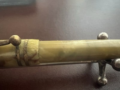 🔴 ARCADIA stilografica celluloide marmorizzata pennino oro 14k Rover vintage