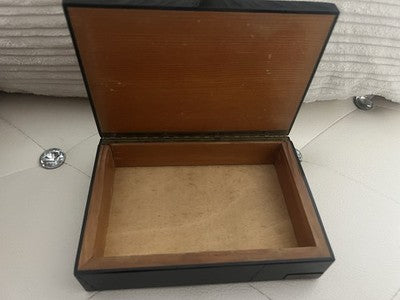 Lipschütz Box Wood Black Polished To Mirror Inlay Mosaic Vintage 6