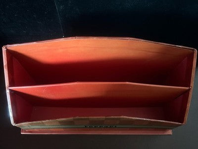 FERRARI Porte Documents De Bureau Original Rouge À Carreaux Vintage Office