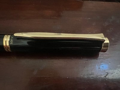 Pelikan Stylo-Plume Stylo à Plume P381 Noire Or 14 KT F Vintage NOS 