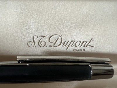 🔴 DUPONT penna sfera DEFI nera profili finitura palladio scrive con astuccio