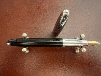 🔴 LINCOLN penna stilografica pistone pennino ORO 14k M scrive vintage 1960