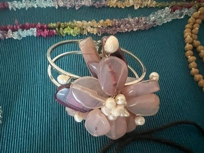 Halsketten Kristalle Perlen Steine Armband Modeschmuck Vintage N.3