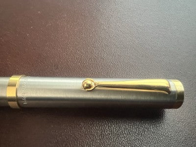 🔴 MONTEGRAPPA penna stilografica cromata pennino placcato oro F garanzia