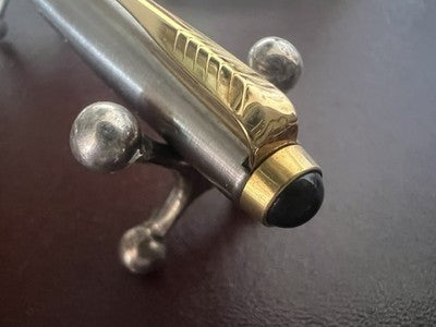 🔴 PARKER penna sfera 45 Custom Flighter De Luxe cabochon nero vintage Made UK