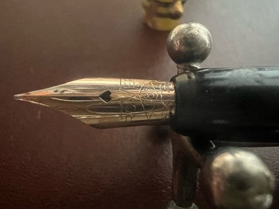 🔴 ARCADIA stilografica celluloide marmorizzata pennino oro 14k Rover vintage