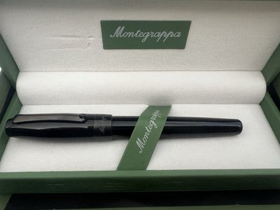 🔴 MONTEGRAPPA M Fortuna Füllfederhalter, schwarz rutheniumplattiert, NEU