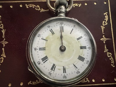 🔴 Orologio tasca ARGENTO 800 donna monachina da revisionare parti vintage