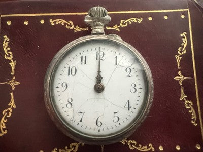 🔴 Orologio tasca ARGENTO 800 donna monachina da revisionare parti vintage 13