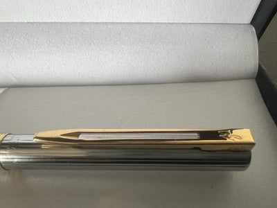 🔴 WATERMAN penna sfera Gentleman cromata particolari laminati oro scrive