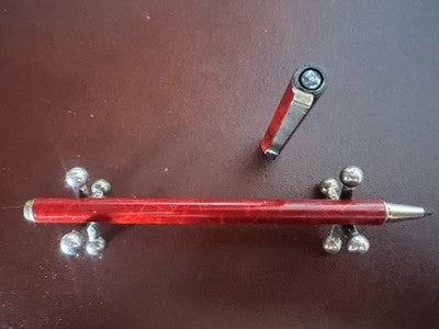 Stylo À Bille OMAS Laque Rouge Cap À Cliquet Vintage 