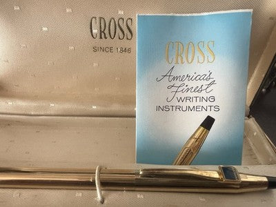 Cross Stylo-Plume à Bille Plaqué Or 1 KT Trousse D'Origine Garantie Vintage