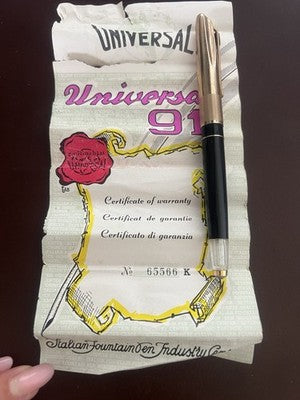🔴 UNIVERSAL penna stilografica 91 con garanzia ed astuccio originale vintage 50