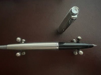 Parker 45 Stylo-Plume Stylo à Plume Satin Chrome F Avec Trousse Vintage