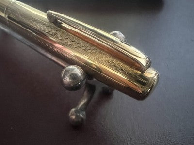 Montegrappa Pen Fountain Pen Wrap Skort Short Piston Pen Gold 14KT (M) Vintage