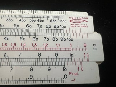 🔴 KOH-I-NOOR N 612 Rietz Lineal-Rechner KOMPLETTE Vintage-Zeichnung 