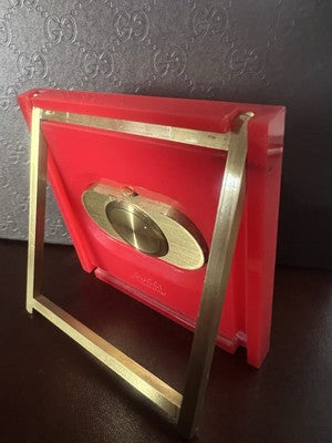 🔴 Seltene, rote GUCCI Tischuhr mit Quarzwerk, funktionsfähig, Vintage 