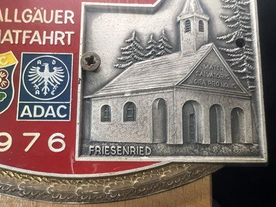 🔴 Badge auto ADAC 1° Allgäuer Heimatfahrt AMC Unterthingau Raduno 1976 vintage