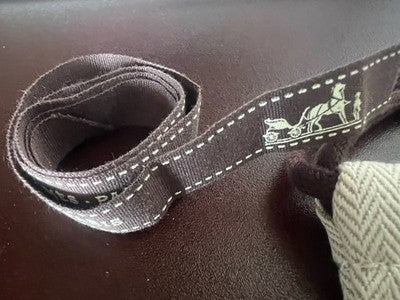 🔴 HERMES sacca gioiello accessori anti polvere L8 h 9 cm tessuto lacci e nastro