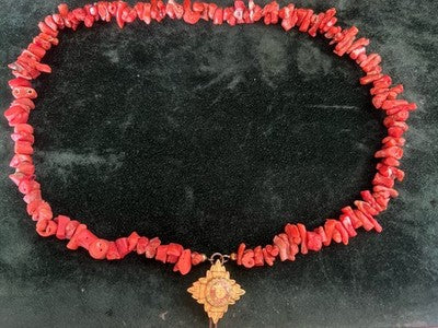 🔴 Collana CORALLO NATURALE con chiusura gioiello smaltata vintage ’70