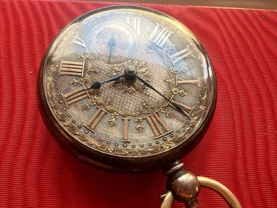 Montre Poche Argent 925 A Cane 3 Charnières Antique Londres 1870 Fonctionne