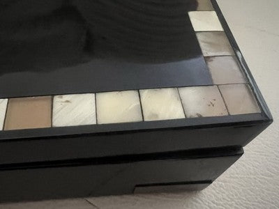 Lipschütz Box Wood Black Polished To Mirror Inlay Mosaic Vintage 6
