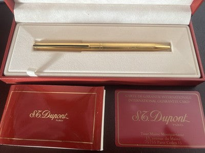 🔴 DUPONT penna sfera ARGENTO MASSICCIO 925 scrive con garanzia astuccio