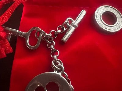 🔴 Bracciale LOVE LOVE braccialetto ciondoli charms metallo vintage