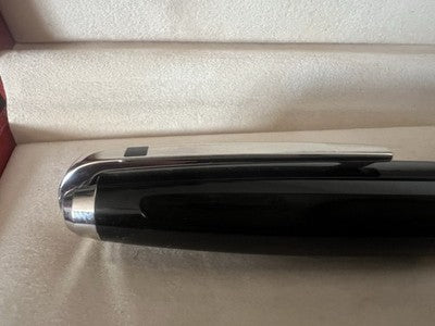 🔴 DUPONT penna stilografica LINE D grande pennino ORO 18 KT M platinata NOS