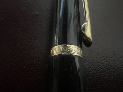 🔴 RONSON penna stilografica lacca nera pennino M scatola garaniza vintage