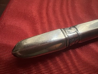 Stylo-Plume Bureau Argent 925 Poinçons Anglaises Sheffield 1915 D'Origine Cru