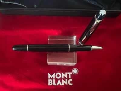 🔴 MONTBLANC penna sfera Meisterstück platinum PIX scrive con astuccio perfetta