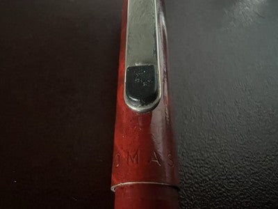 Stylo À Bille OMAS Laque Rouge Cap À Cliquet Vintage 