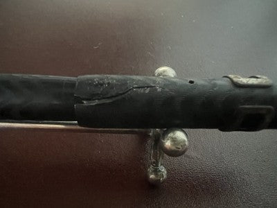 🔴 RADIUM stilografica ebanite cesellata spiga eyedropper pennino F vintage '20