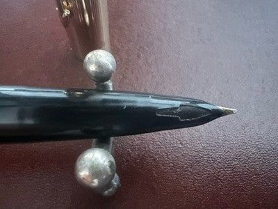 🔴 PARKER penna stilografica 61 nera pennino ORO freccia incisa scrive vintage