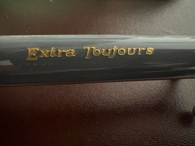 🔴 TOUJOURS penna stilografica grigia lusso pistone cappuccio dorato vintage NOS
