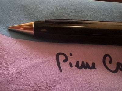 PIERRE CARDIN Crayon Mécanique Laque Noire Profiles Dorés Vintage 